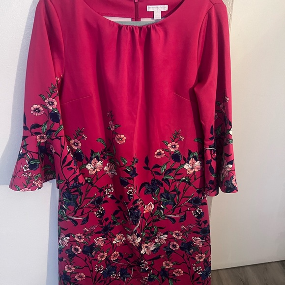 New York & Company Red Sheath Dress with Bell Sleeves - Picture 9 of 10